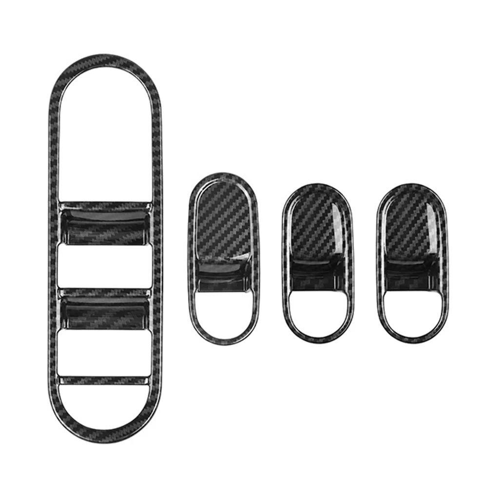 

Car Carbon Fiber Window Glass Lift Button Switch Cover Trim Door Armrest Panel for Aini 5 IONIQ 2022+ A