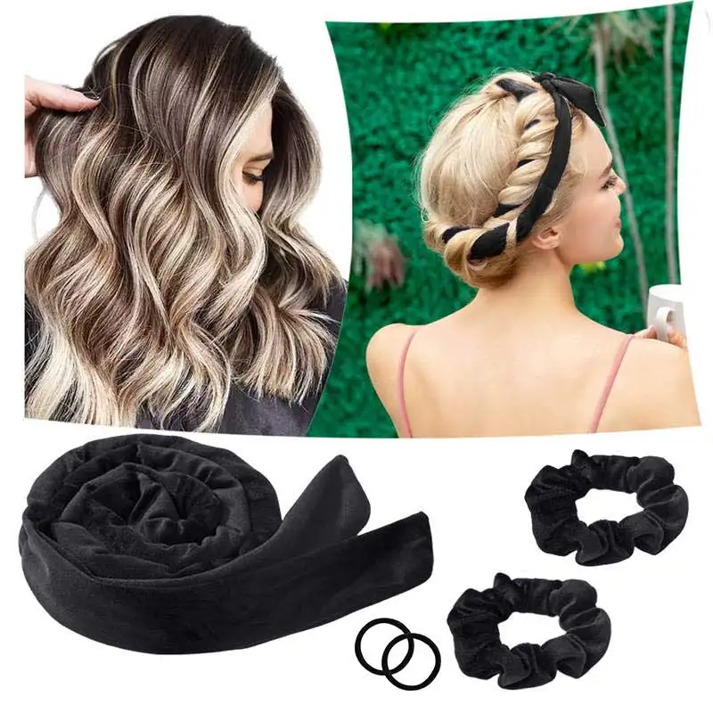 Heatless Curls Headband No Heat Curling Headband Soft Velour Heatless
