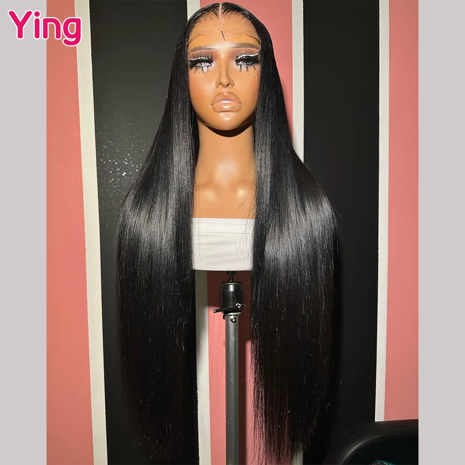 34 36 Inch Bone Straight Human Hair 200% Red Root Omber Black 13x4 13x6 Lace Frontal Wig PrePlucked 5x5 Closure Wigs For Woman