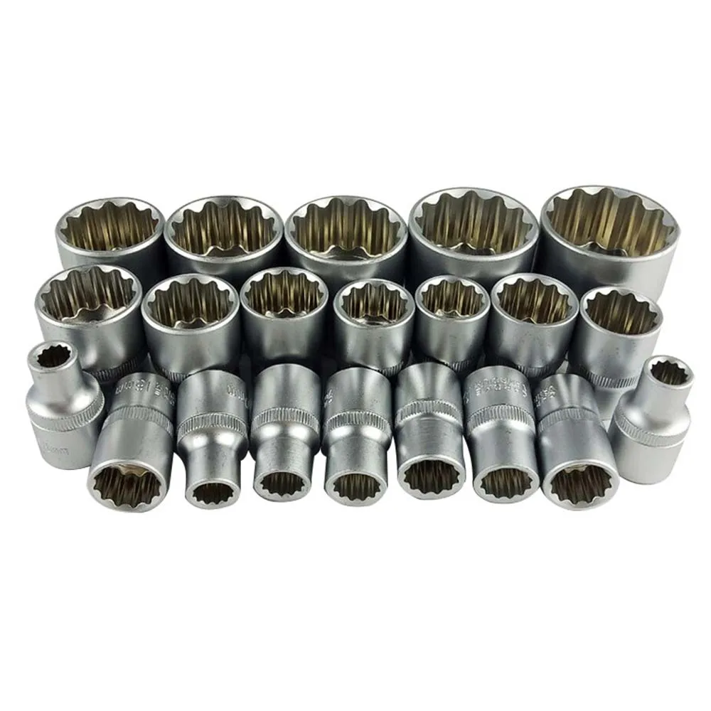 

12pcs/Set Point Socket Wrench Set Lock Socket Torx Hex Torx Splined Bit Socket Set 1/2” Hex Socket Repair Tool Kit 8-32mm