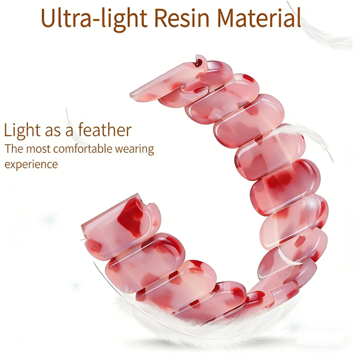 Resin Beaded Elastic Bracelet Band for Smartwatches (40mm/44mm)