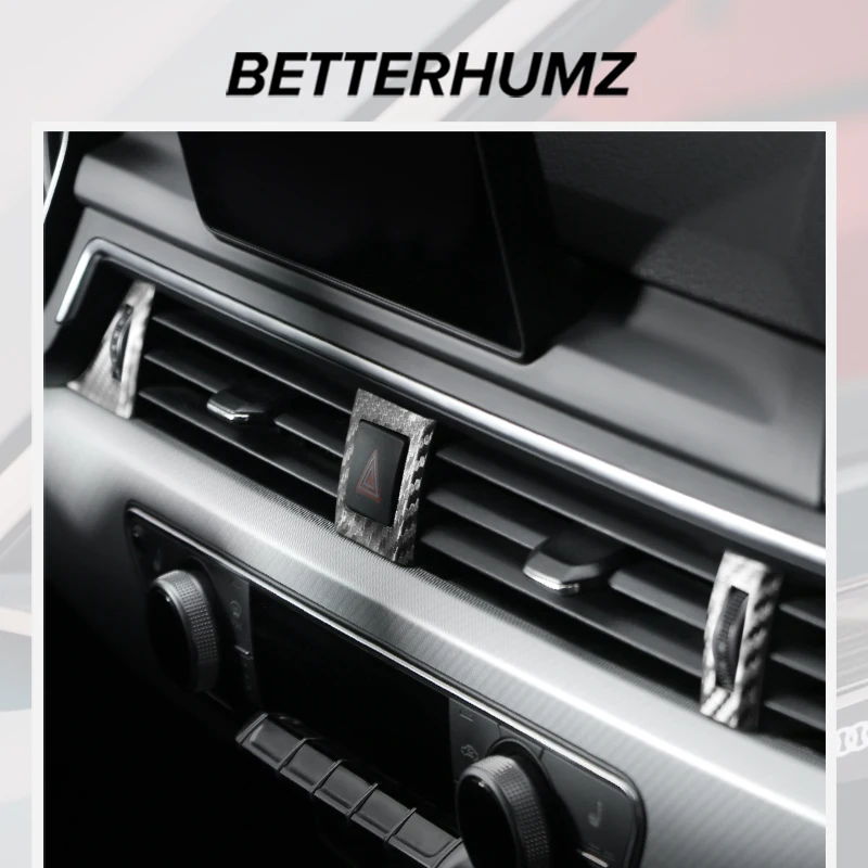 Center Console Air Vent Outlet Panel Trim Stickers For Audi A4 B9 A5 Made of Alcantara Car Interior Tuning Accessories car interior trim