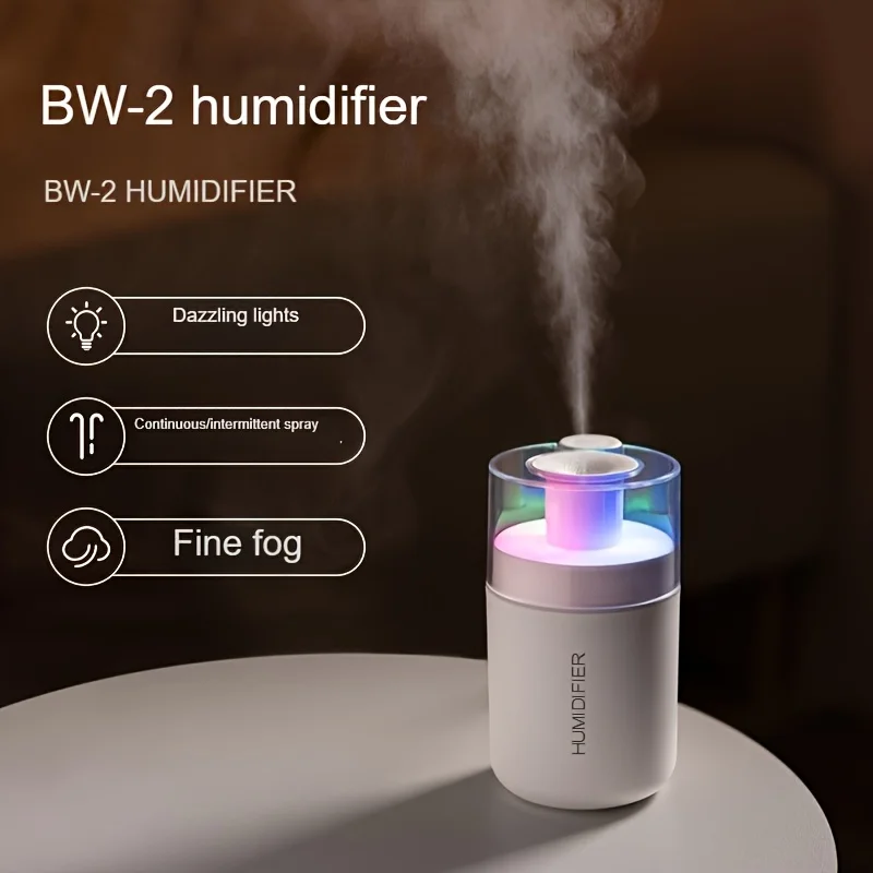 Compact Humidifier with Colorful Ambient Lighting and High Mist Output