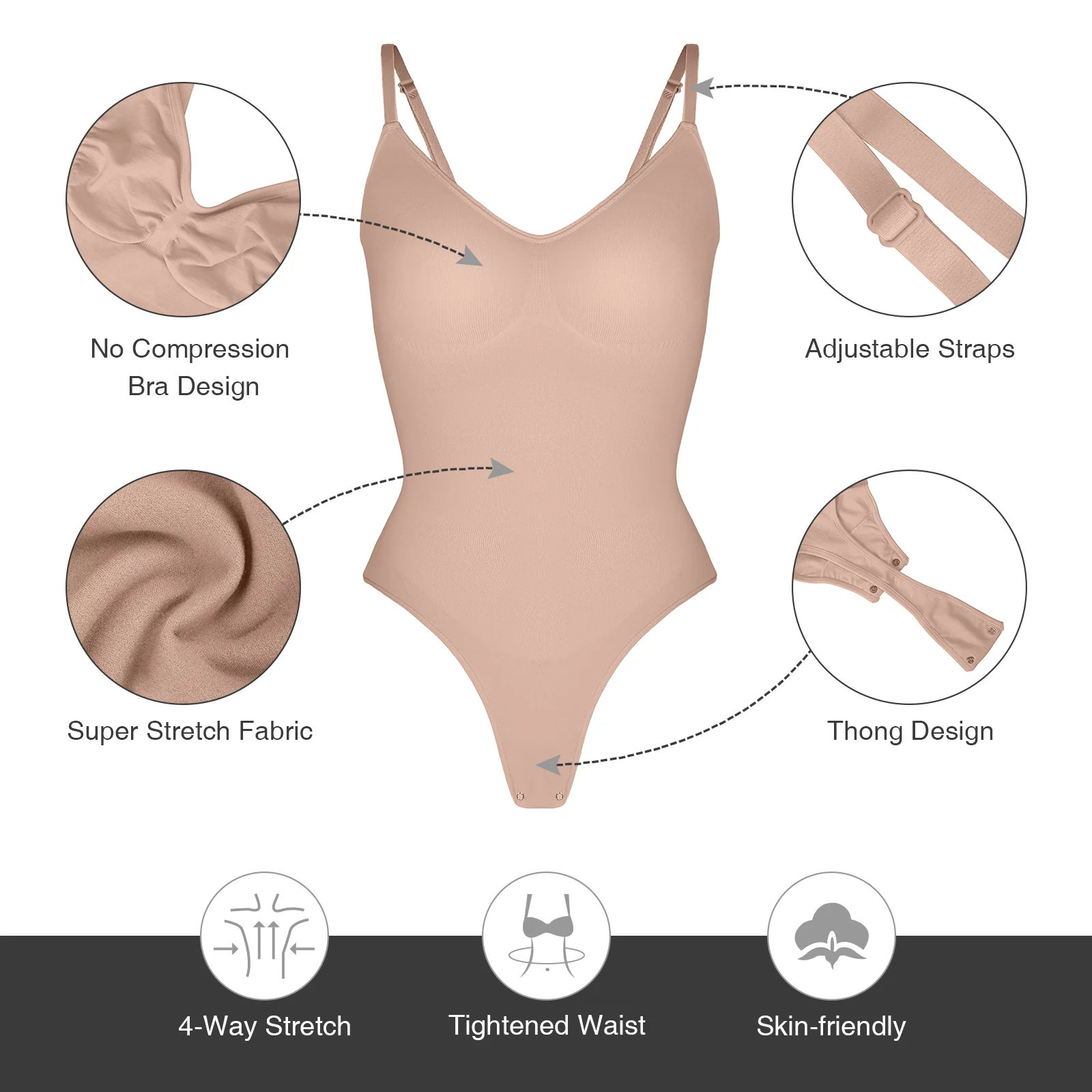 Women Body Shaper Hexin Thong Seamless Bodysuit Dupes Tummy Control Slimming Sheath Butt Lifter Push Up Thigh Slimmer Abdomen Shapers women body shaper