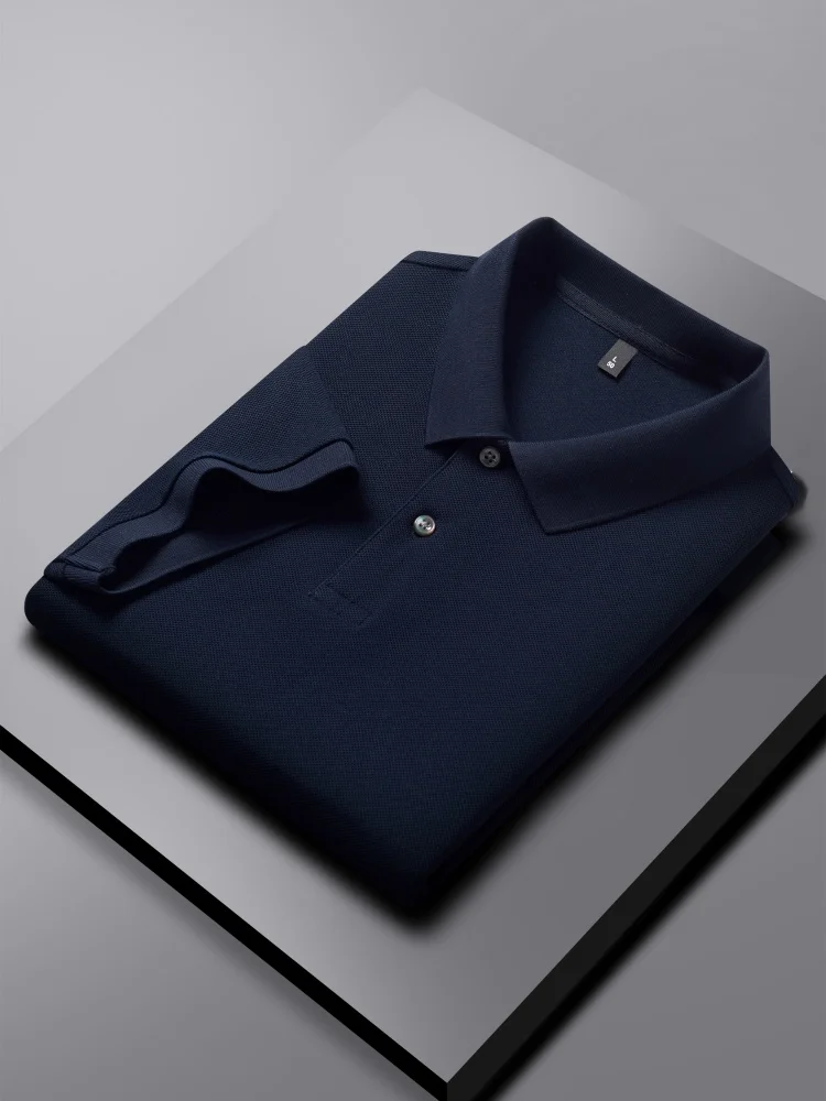 100% pure cotton luxury brand men's short sleeved polo shirt summer fashion stripe classic golf top casual silk business T-shirt 128 Sf119fdf8c2e14aa1b13f4630406fbbdal