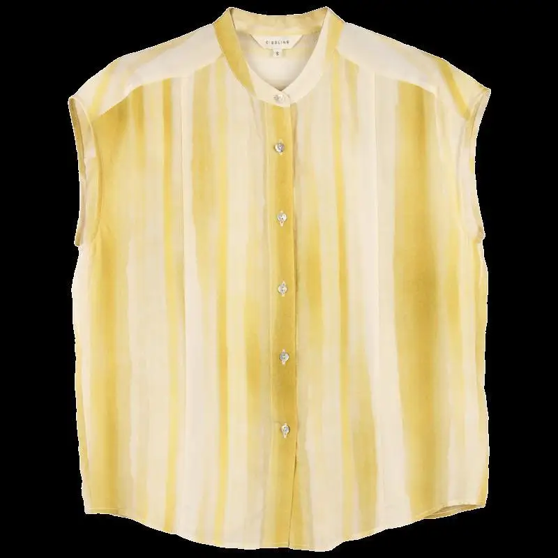Fashion O-Neck Button Casual Striped Chiffon Shirts Women's Clothing 2024 Summer New Loose Commuter Tops All-match Blouses