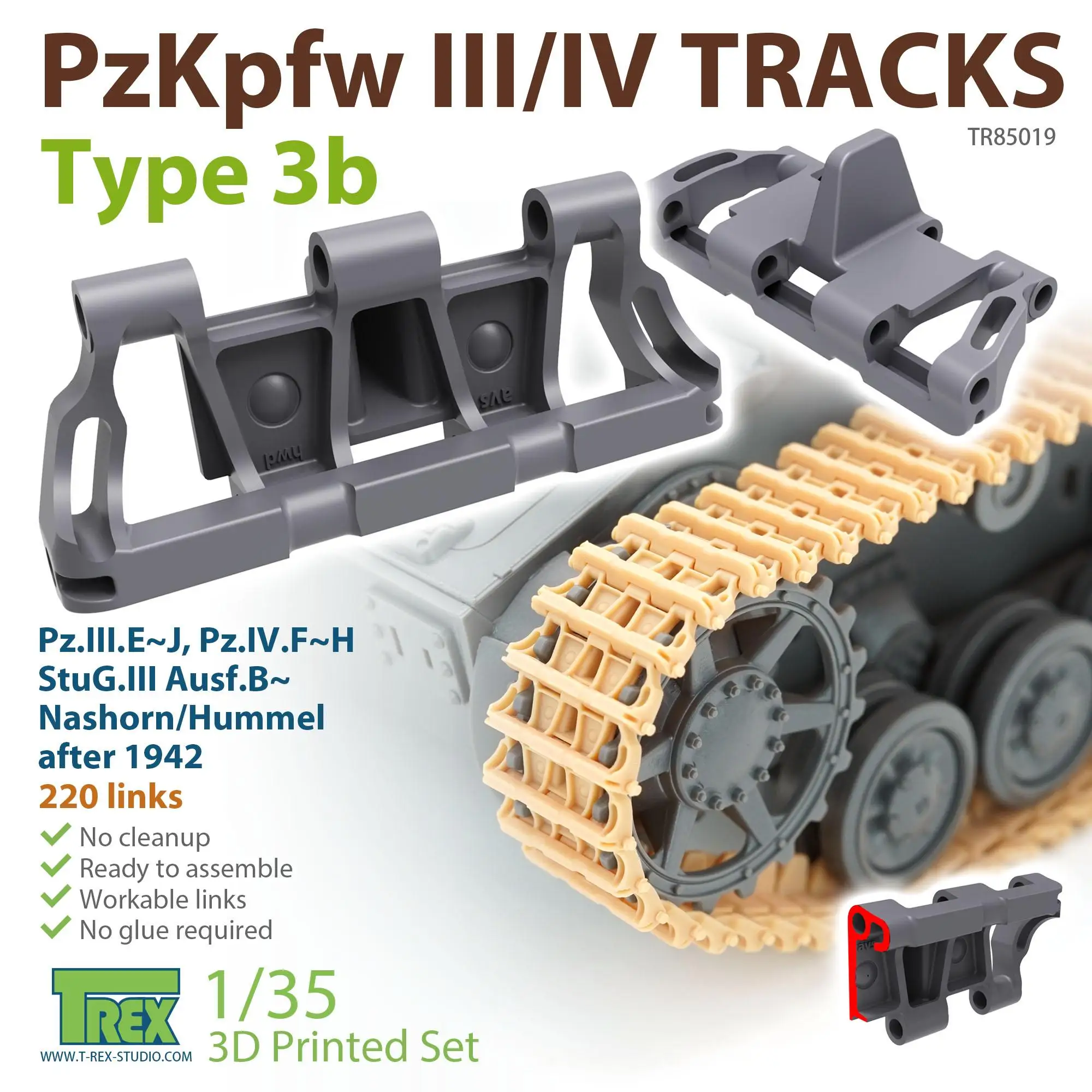 

T-REX 85019 1/35 PzKpfw.III/IV Tracks Type 3b