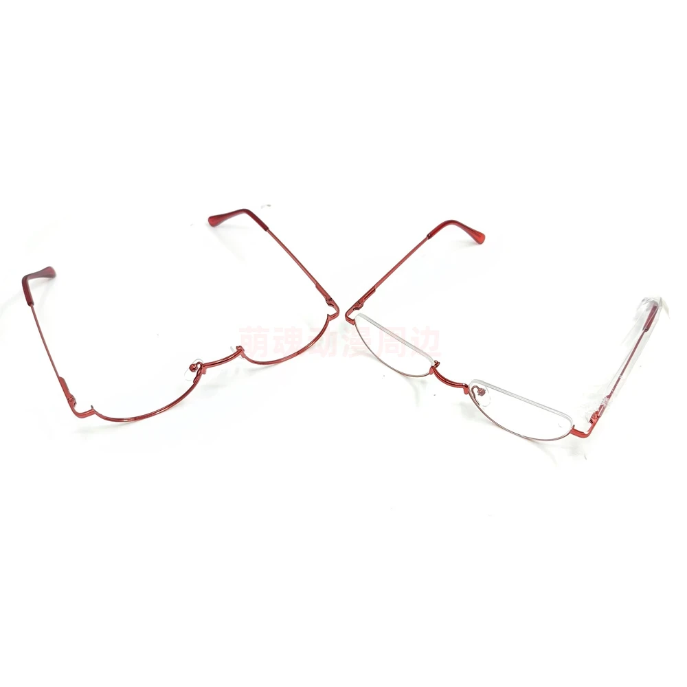 Chic Red Half Frame Oval Glasses