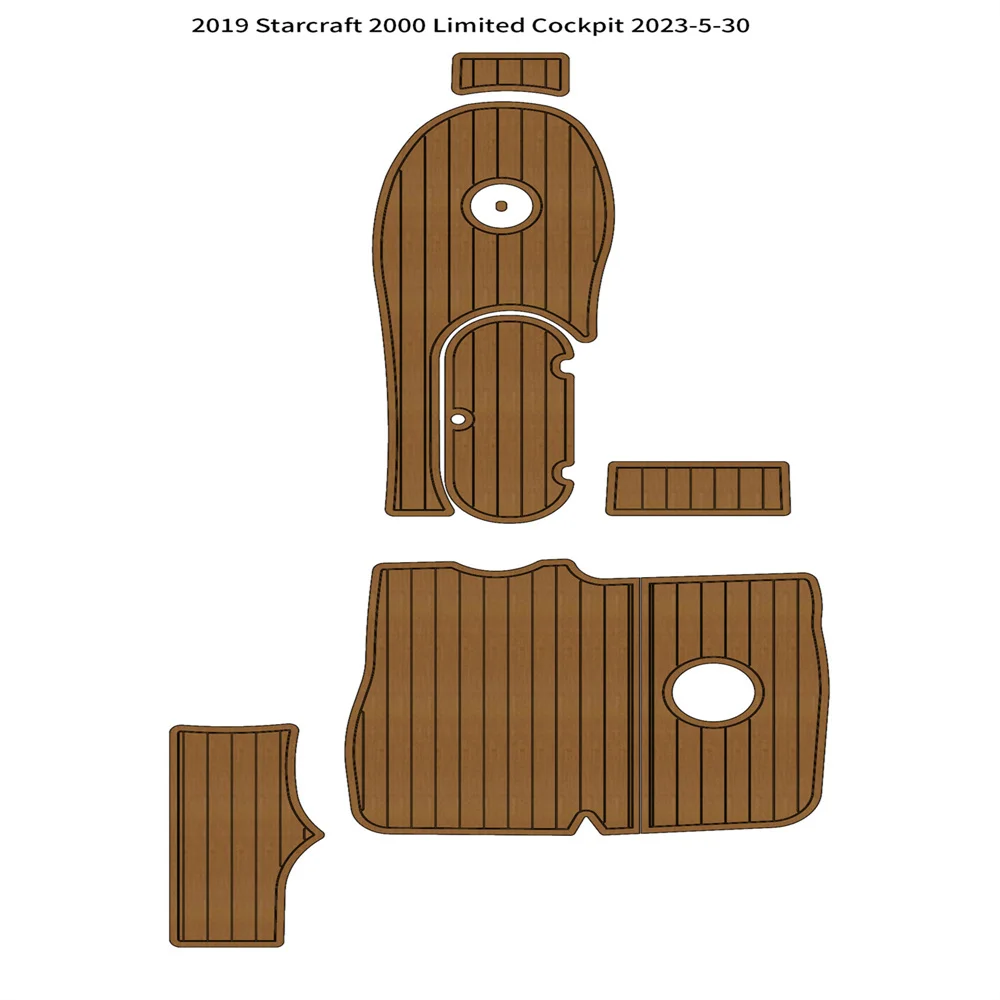 

2019 Starcraft 2000 Limited Cockpit Mat Boat EVA Foam Faux Teak Deck Floor Pad