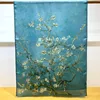 100% Natural Silk Scarf for Women Van Gogh Oil Painting Bandana Gifts for Ladies Spring Apricot Tree Digital Print Shawl Foulard 3
