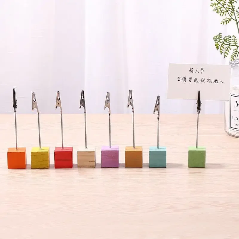 Color Cube Stand Alligator Wire Photo Clip Memo Card Holder Table Wedding Party Place Favor Gift Note Clamp