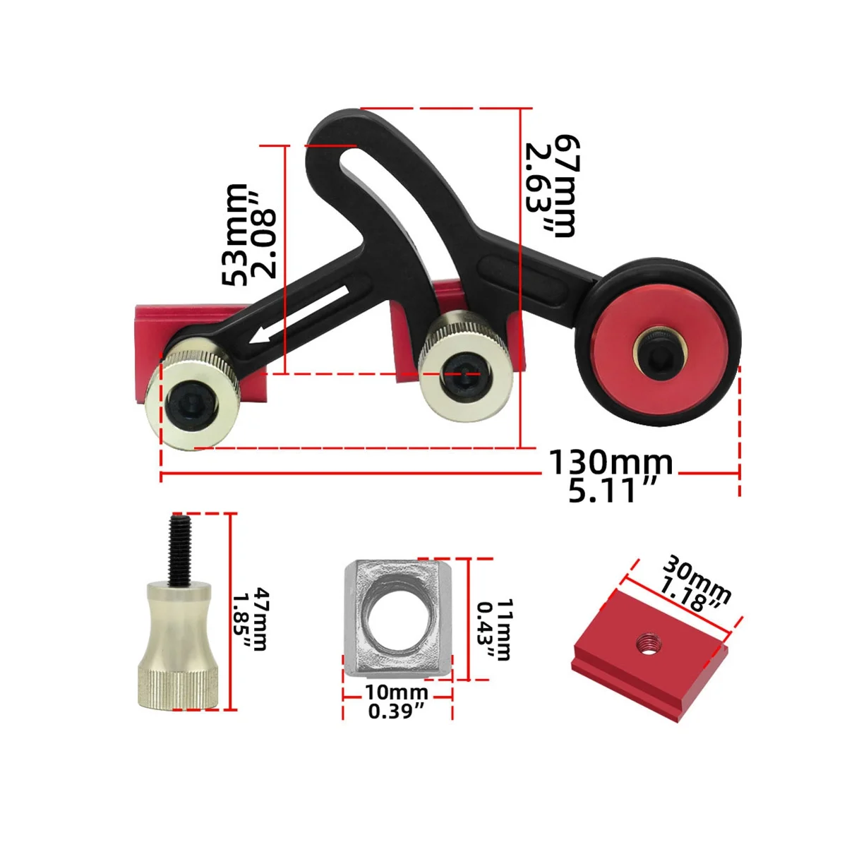 

Table Saw Bearing Wheel Pressing Feeding Guide Woodworking Tool for Inverted Washing Table, Sawing Table