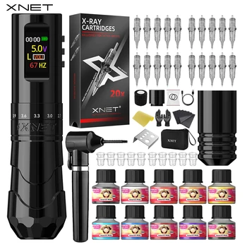 XNET Void Wireless Tattoo Machine Pen Kit With Ink Shaker 7 Adjustable Stroke OLED Display Tattoo supplies For Tattoo Artists