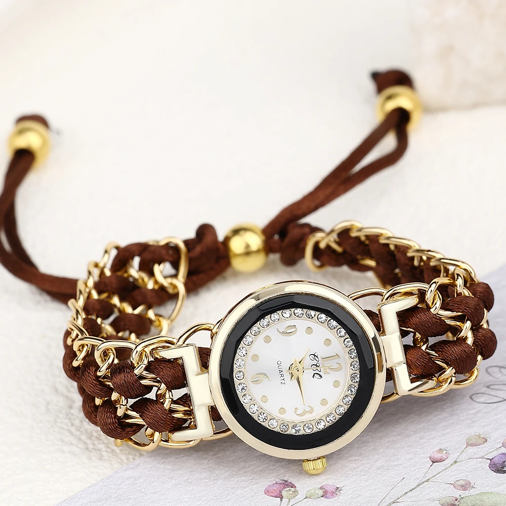 ساعات صيفية كاجوال عصرية بحزام منسوج قابل للتعديل...