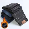 Winter Men Warm Flannel Stretch Straight Jeans Casual Fleece Baggy Pants Classic Plus Size Denim Trousers Male Brand Clothing 1