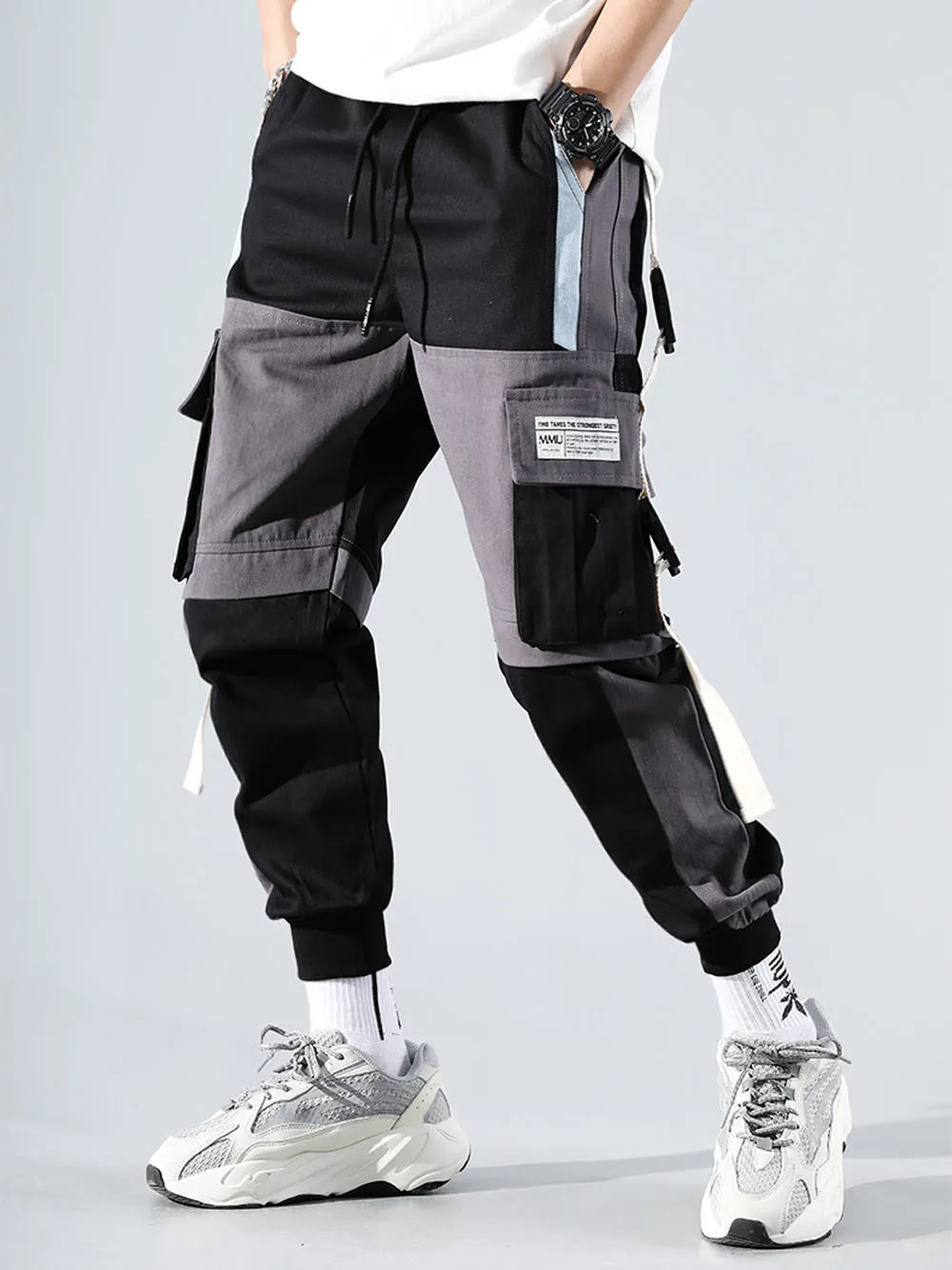 Description Picture 5 of itemNew Streetwear Men's Multi Pockets Cargo Harem Pants Hip Hop Casual Male Track Pants Joggers Trousers Fashion Harajuku Men Pants