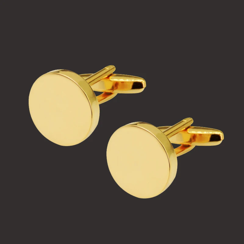 

High quality copper round gold Cufflinks brand new French shirt men's wedding Cufflinks manufacturer wholesale & retail