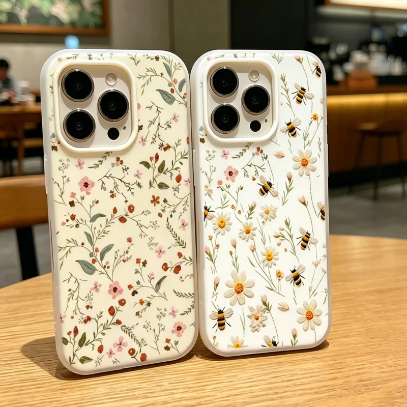Bee Daisy Flower Design 2-in-1 Phone Case