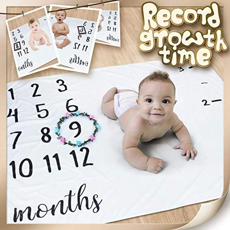 Cartoon Pattern Baby Milestone Photo Prop Background Blanket Game Pad Background Cloth Calendar Photo Accessories Baby Supplies
