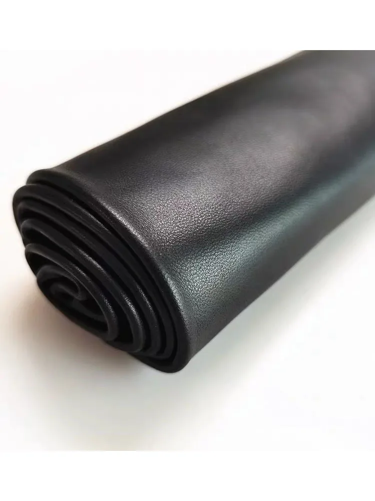 0.6mm Genuine Black Sheepskin Leather Fabric 5