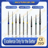 BEFULL Dental Diamond Burs TC Tpye 10PCS Polishing Teeth Stainless Steel for High Speed Handpiece  Dentistry Nail Polishing