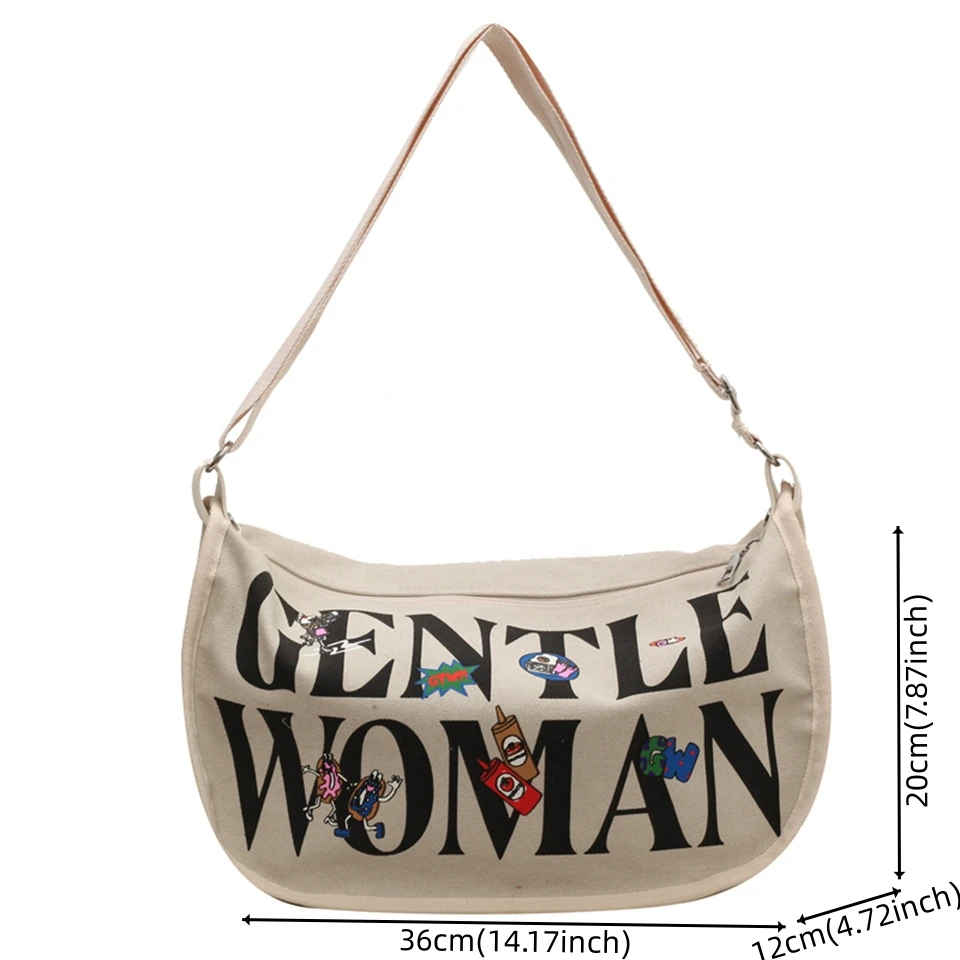 Women's Leisure Canvas Shoulder Bags Ladies Simplicity Fashion Crossbody Bags Designer Large-capacity Commute Female Handbags