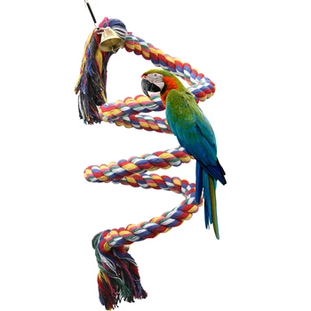 Parrot Rope 0.5-2M Climbing Toy Sturdy Flexible Deformable Budgie Stand for Parakeet African Grey Parrot Macaw Lovebird Finches