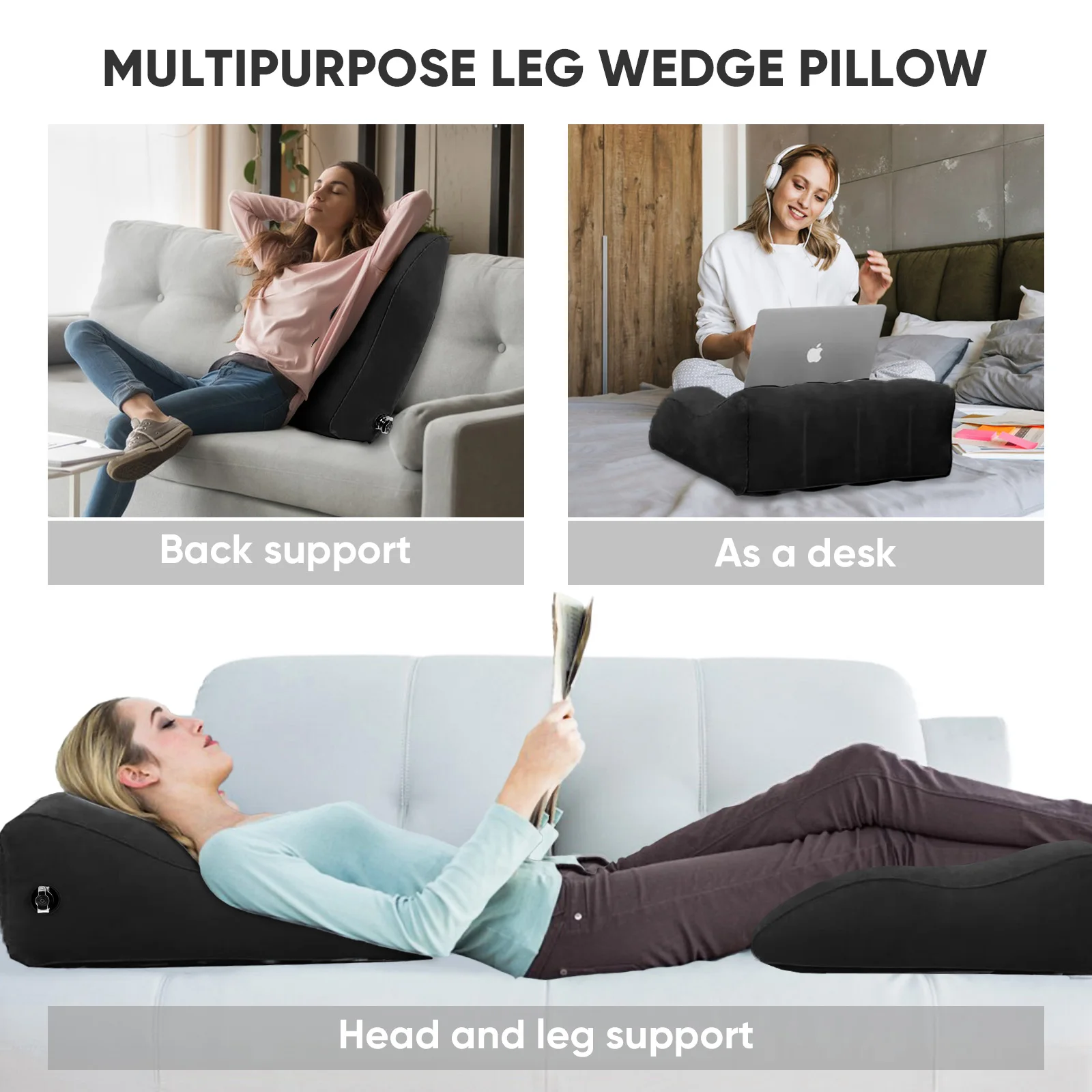 Leg Elevation Pillows,Inflatable Leg Pillows for Swelling, Portable Wedge Pillow for Improve Circulataion and Reduce Swelling 5