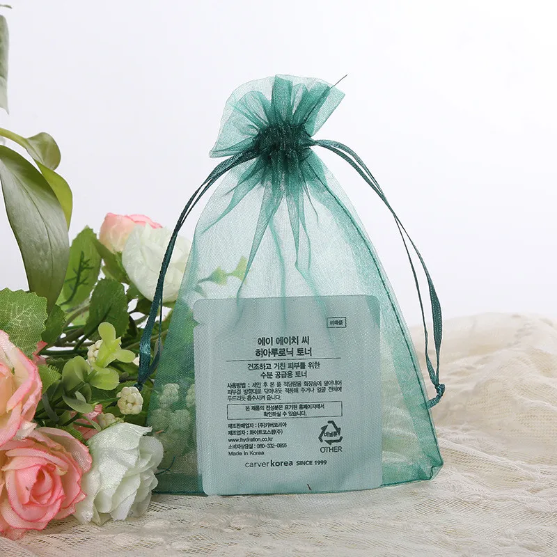 10/50 Pieces Drawable Organza Bags Multicolor Gifts Wedding Decoration Jewelry Candy Bags Christmas Gift Decoration