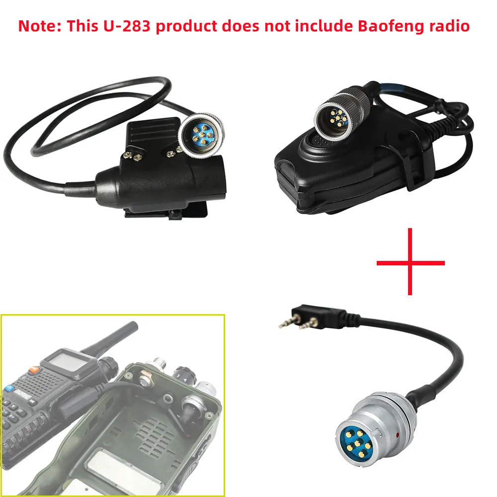 Hearangel U94 PTT AN/PRC 163 148 152 152A Walkie-Talkie DIY Connector U-283/U 6-Pin Plug To Kenwood Socket AdapterHarris Dummy