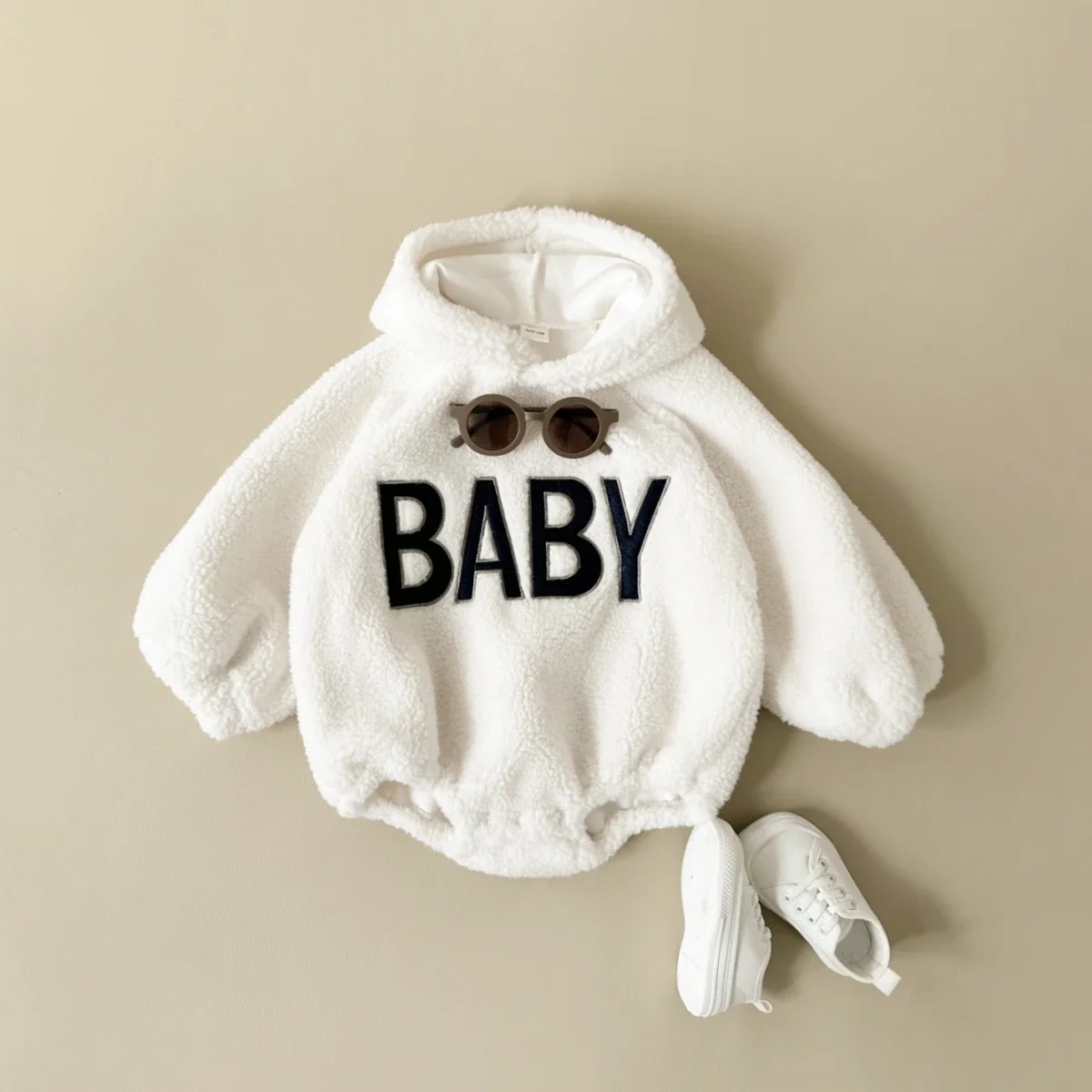 Baby Boy Clothes Newborns Hooded Romper Autumn Winter Toddler Girls Plus Fleece Warm Sweater Tops Pants  BodySuit 0-2 Years Old 3