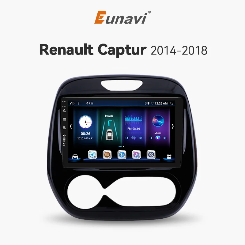 

Eunavi 2 Din Android Авто радио GPS для Renault Kaptur Captur 2014-2018 автомобильный мультимедийный плеер Видео Аудио 4G 2DIN QLED Carplay