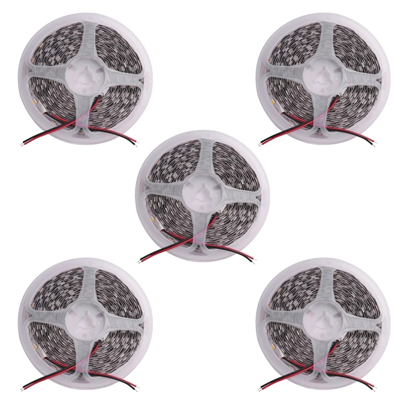 

5X 300 Warm White LED 5050 SMD Flexible Light Lamp Strip 12V DC Home Club 5M