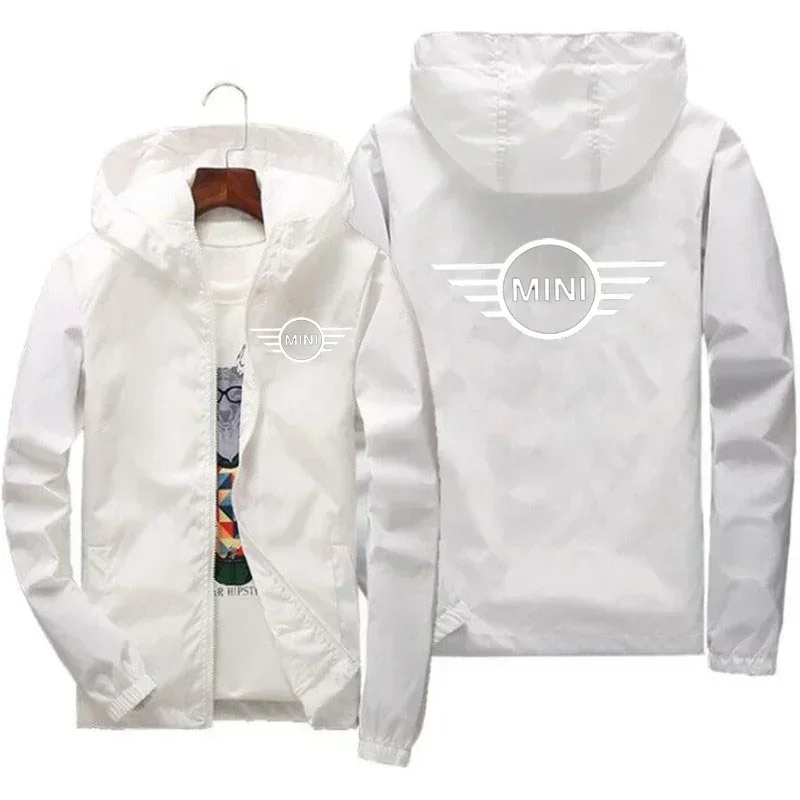 Men's Hooded Bomber zipper Jacket, Latest Mini Cooper pattern Print, Xipper Casual Windbreaker, Fashion Car, Spring and autumn 5
