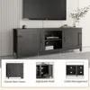 TV Stand for TVs up to 80 inch, Black, Farmhouse Style, with Barn Door, Storage and Cable Management, Durable MDF Board Construc 4