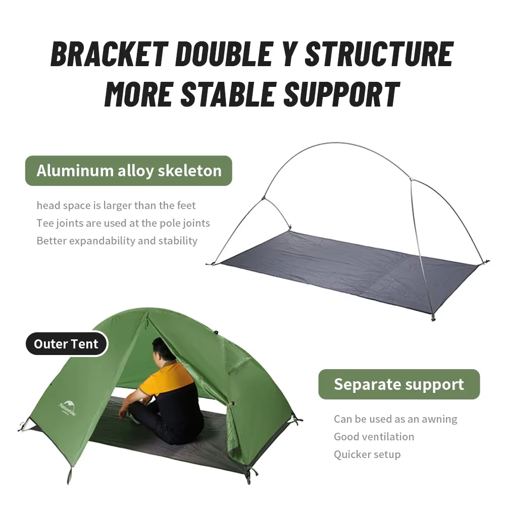 Naturehike Camping Ultralight Tent Travel 1Person Cycling Tents 20D Nylon Waterproof Portable Backpacking Tent Camp Hiking camping tent portable tent