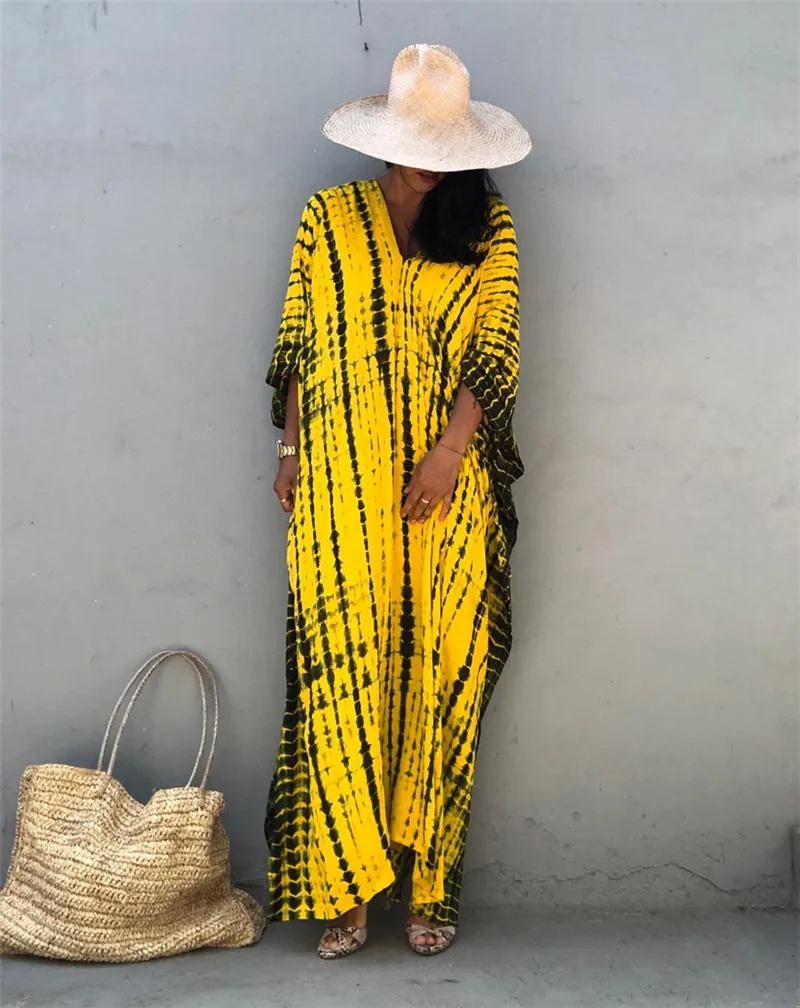 Fashion Casual Striped Print Long Dresses Women Bohemian V-neck Bat Sleeve Loose Slit Beach Dress Summer New Beachwear Vestidos 122 Fashion Casual Striped Print Long Dresses Women Bohemian V-neck Bat Sleeve Loose Slit Beach Dress Summer New Beachwear Vestidos