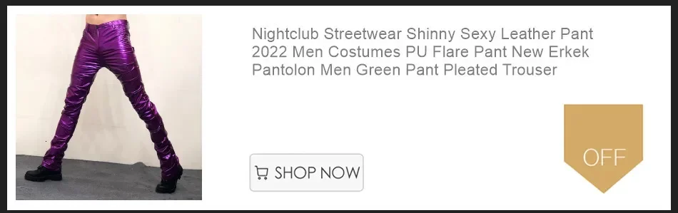 Description Picture 2 of itemFashion Hip Hop Rock Punk Slim Fit Pu Leather Trousers Stage Clothes Can Becustom Men Skinny Leather Motorcycle Pants