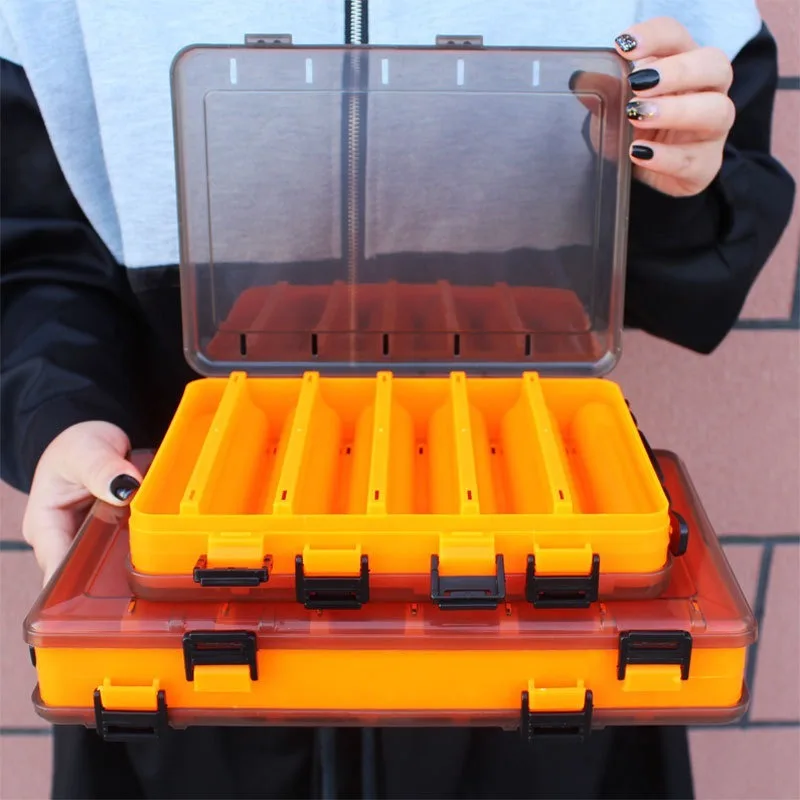 Extra Large Fishing Tackle Boxes Double Layer Bait Container Portable Lure  Storage Multi Compartments Gear Tool Box Plastic Case