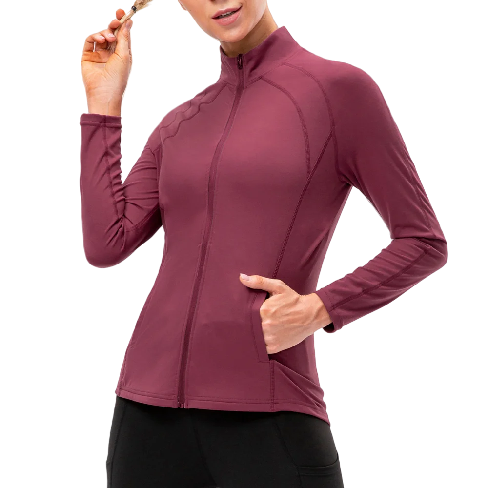 Women Sports Jacket Zipper Yoga Workout Zipper Jacket Exercise