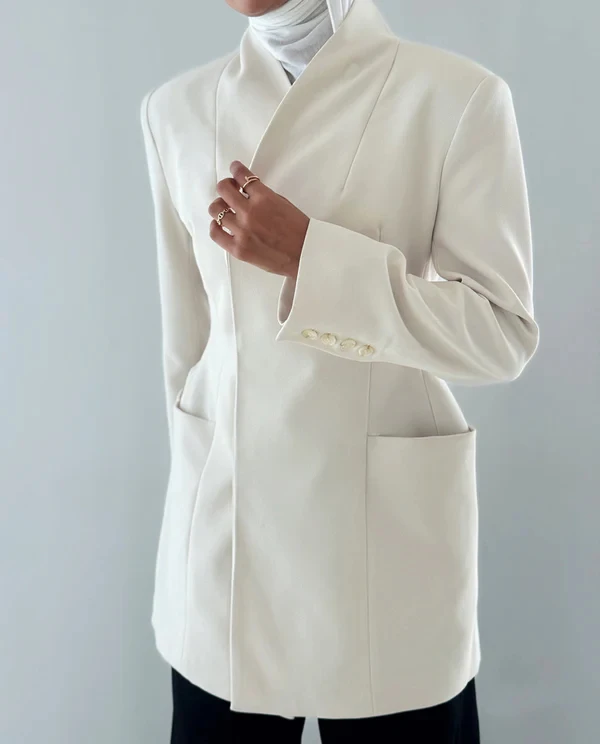 2 Pocket Collarless Blazer (10).jpg