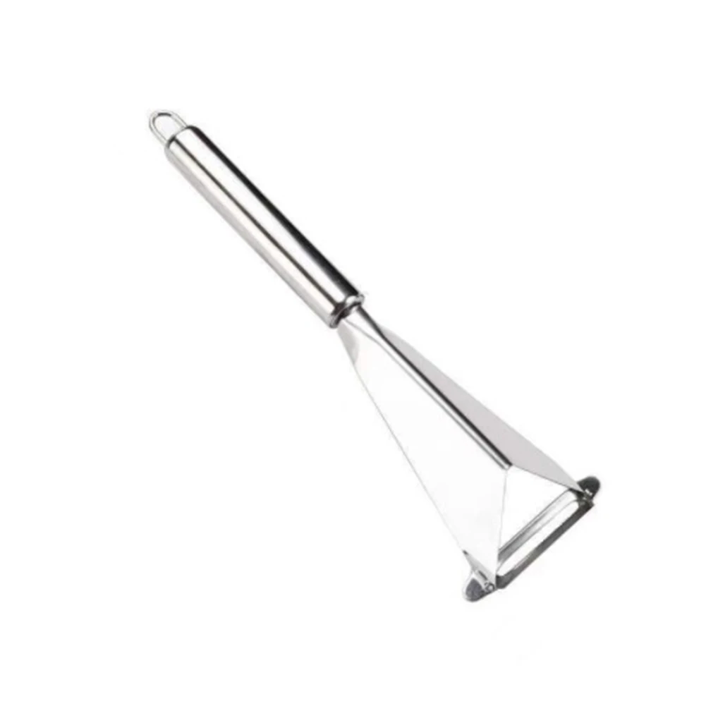 

24 * 7cm Stainless Steel Triangular Home Kitchen Fruit Peeling Tool Silver -1 piece