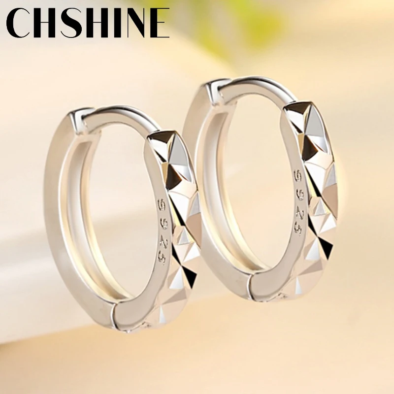 

CHSHINE 925 sterling silver new women's fashion jewelry high quality starry carved simple retro earrings