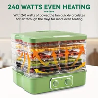 Fruit Dehydrator 5 Tier Adjustable Temperature Food Dryer for Snacks Quick Drying Easy to Use Fast Efficient Smart Automated 1