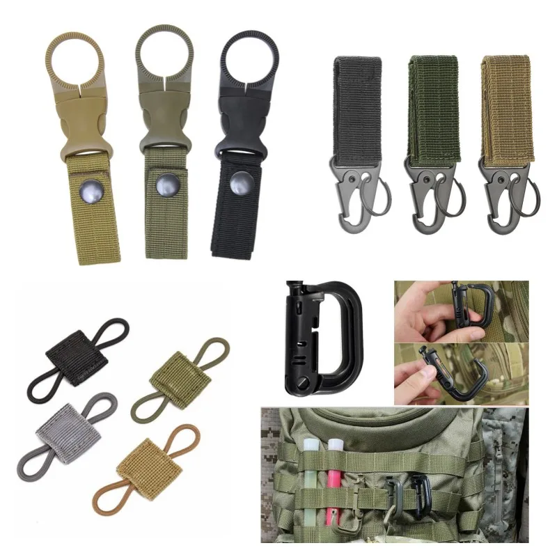 Tactical Keychain PTT Retainer Molle bing Backpack Hook Buckle Outdoor Hunting Climbing