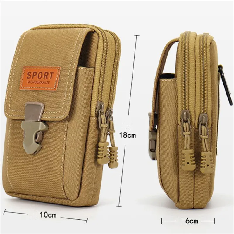 Vertical Waist Bag, Man Belt Pouch Mobile Phone Bags for Men Phone Holster Case Molle Pack, Small Tactical Duty Belt Storage Bag