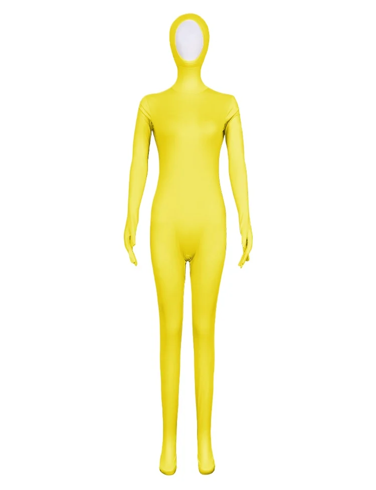 Solid Color Women's Face Up Jumpsuit Hand and Foot Tight Body One Pc Stage Performance Zentai Multi Colors Cosplay Costume cosplay costume women romper jumpsuit