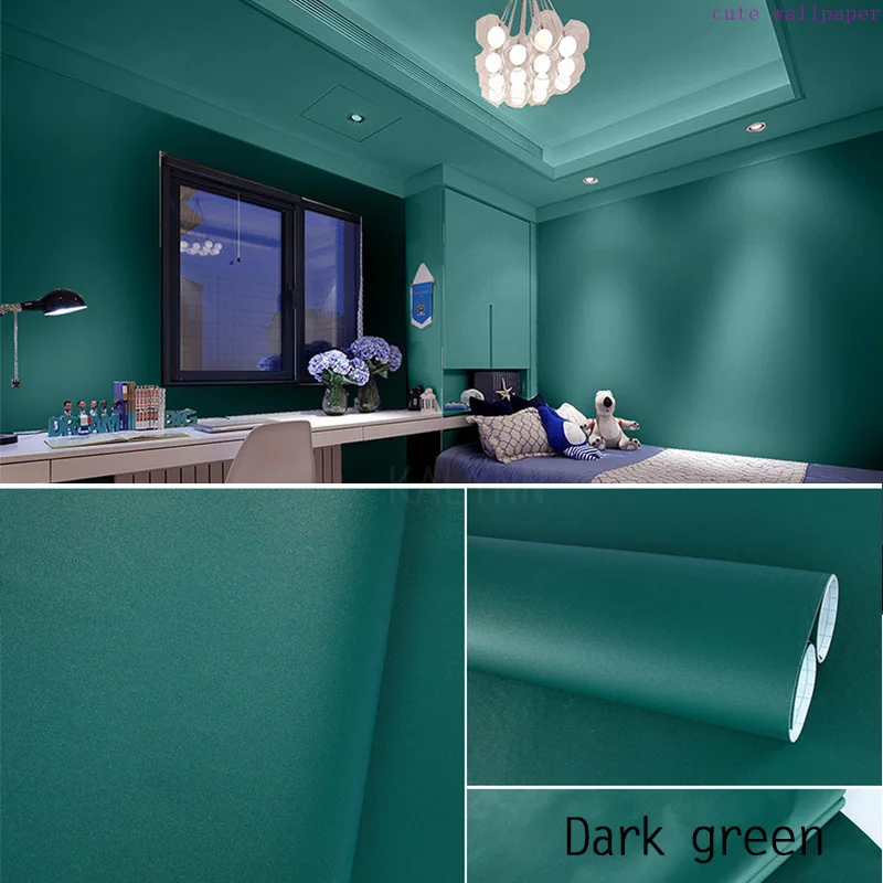 

Matte Solid Color Self-Adhesive Wallpaper Furniture Cabinet Renovation Stickers Bedroom Vinyl Film DIY Self Adhesive Room Decor