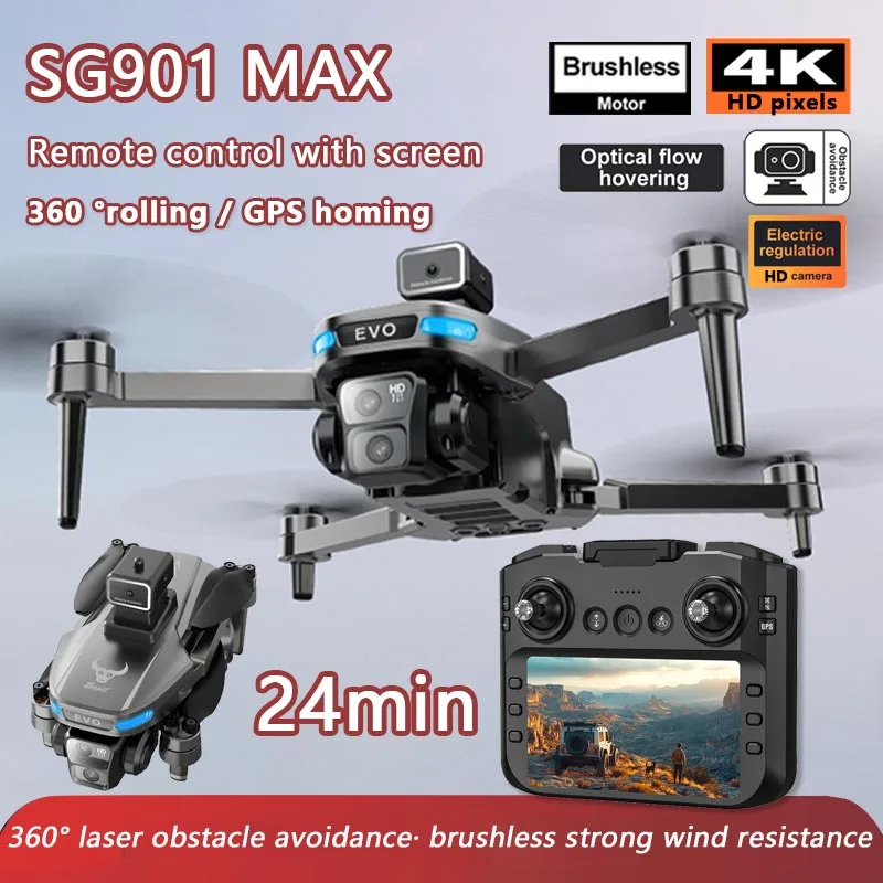 SG901 MAX PRO FPV Drone 4k Camera Aerial Large Screen Remote Control 64G Memory Card and Card Reader 5G GPS WIFI RC Dron 2KM