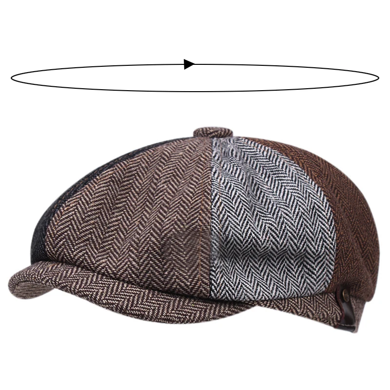 HIGHER×HARRIS TWEED HERRINGBONE BERET Peaky Razor Vintage Beret Herringbone Tweed Hat